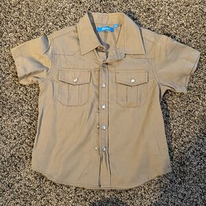 Like New! Classic Tan Button-Down Shirt for Kids